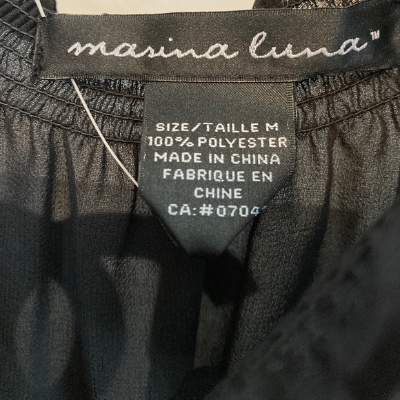 🆕 🖤 MARINA LUNA SHEER BLOUSE NWT - Picture 7 of 8